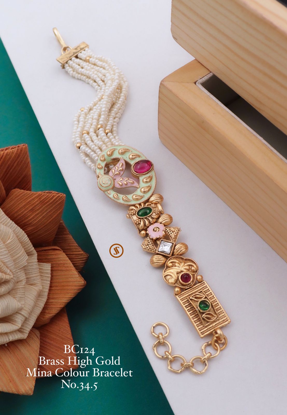 Wedding Wear Brass High Gold Mina Colour Bracelets
